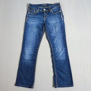 Silver Jeans women's size W27/L31 indigo blue Suki Super stretch Mid slim Boot